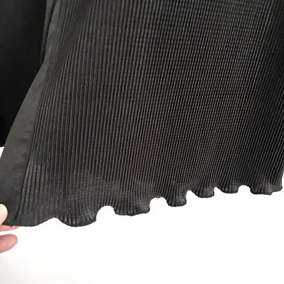 NEW Sleeper Black Origami Ribbed Long Sleeve Button Top Size Large Pajama Shirt - Picture 7 of 13